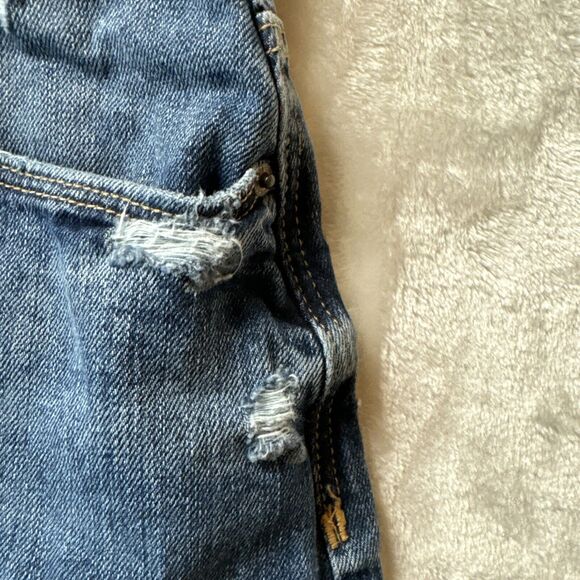 Zara Womens Blue Jean Denim Trafaluc Pockets Distressed Mini Skirt Size Small 26 - Picture 5 of 15